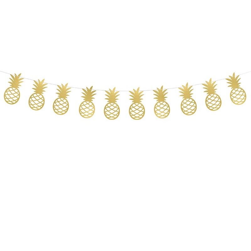 Girlanda Aloha-Ananasy złote na imprezę 13cmx 1,5m - 1