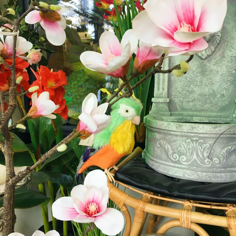 Papuga kolorowa dekoracyjna ptak ozdoba 14x15x50cm - 2