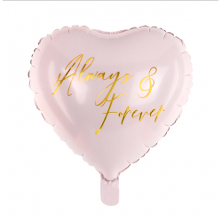 Balon foliowy 35cm serce jasno różowy ALWAYS & FOREVER - 1