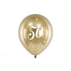 Balony lateksowe 30cm z nadrukiem 50 urodziny 6szt - 1
