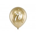 Balony lateksowe złote metalizowane urodziny 70 - 1