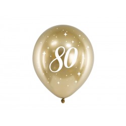Balony lateksowe 80 lat złoty dekoracja urodziny