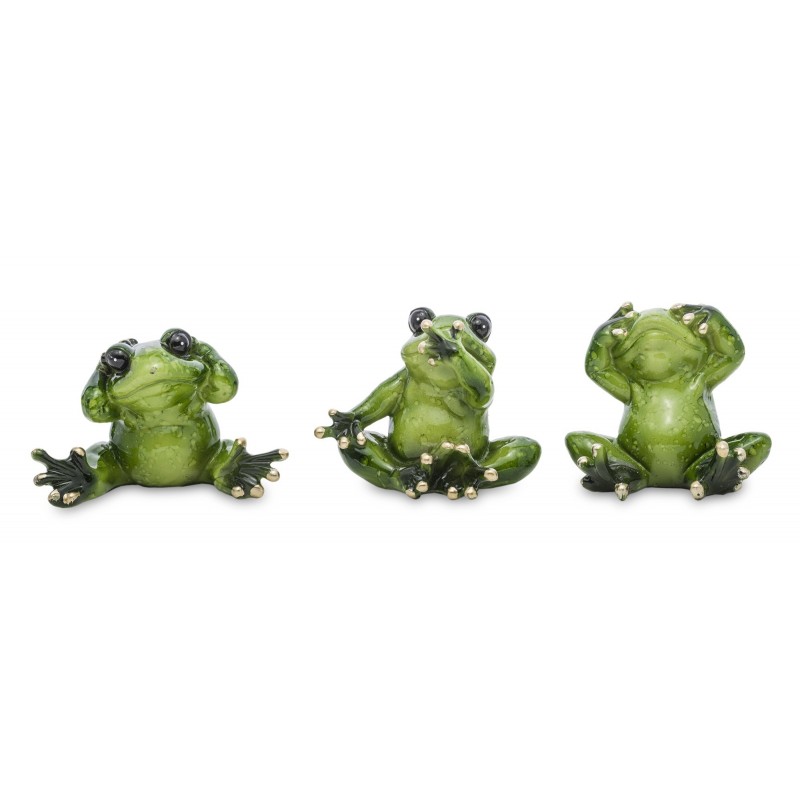 Figurka żaba siedząca ozdobna ceramiczna 5cm - 1