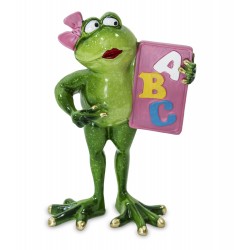 Figurka żaba z alfabetem 18cm ozdobna ceramiczna