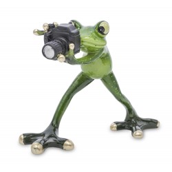 Figurka żaba fotograf 12x15x7cm ozdobna ceramiczna
