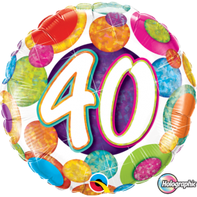 Balon foliowy urodzinowy 40 dekoracja ozdoba - 1