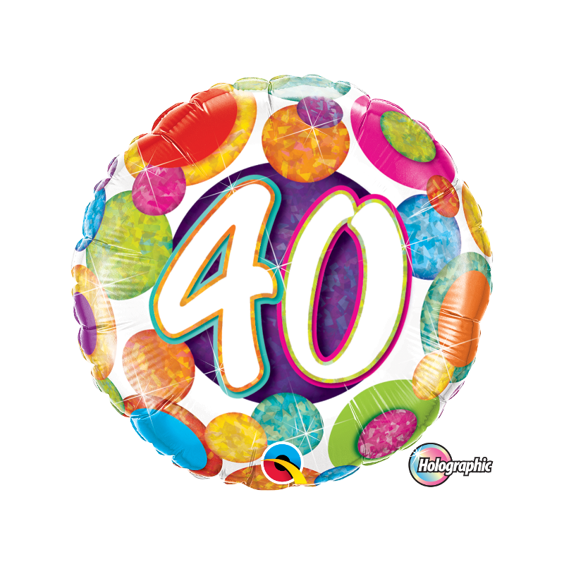 Balon foliowy urodzinowy 40 dekoracja ozdoba - 1