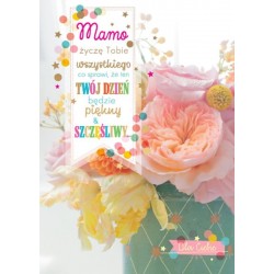 Kartka na Dzien Matki kwiaty
