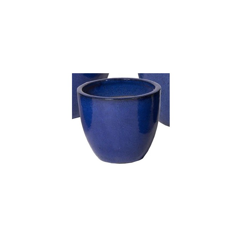 Donica Glazed Egg Pot niebieska D23/H19 - 1