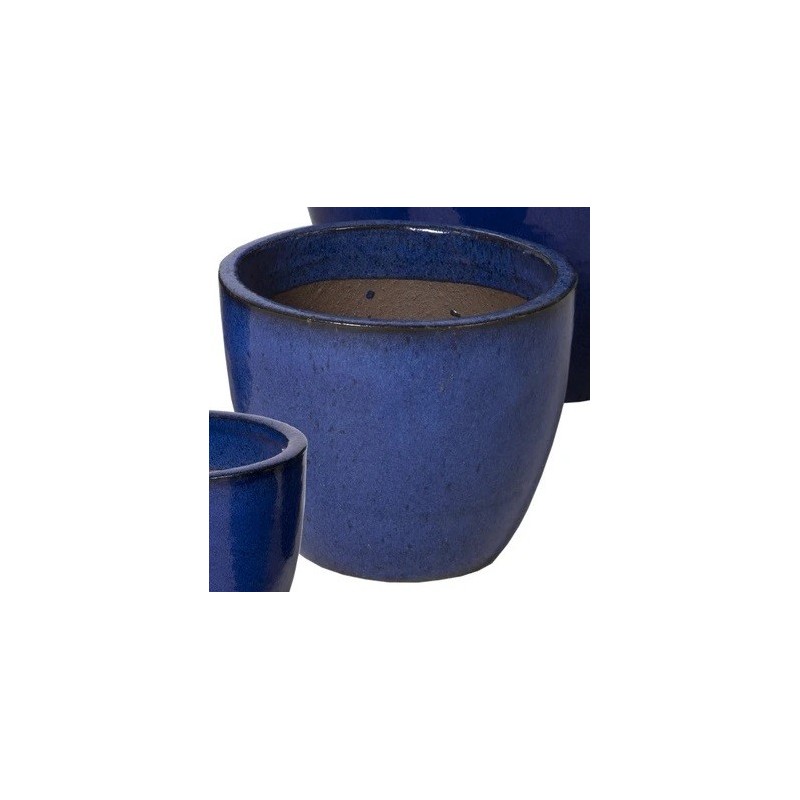 Donica Glazed Egg Pot niebieska D31/H25 - 1