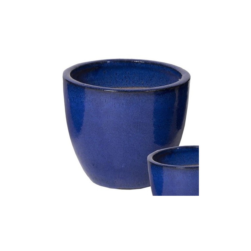 Donica Glazed Egg Pot niebieska D41/H33 - 1