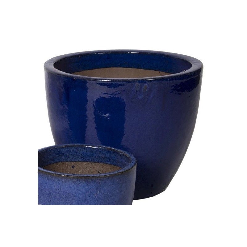 Donica Glazed Egg Pot niebieska D50/H40 - 1