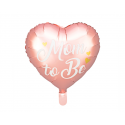 Balon foliowy różowy na hel Baby Shower serce 35cm - 1