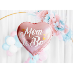 Balon foliowy różowy na hel Baby Shower serce 35cm - 3