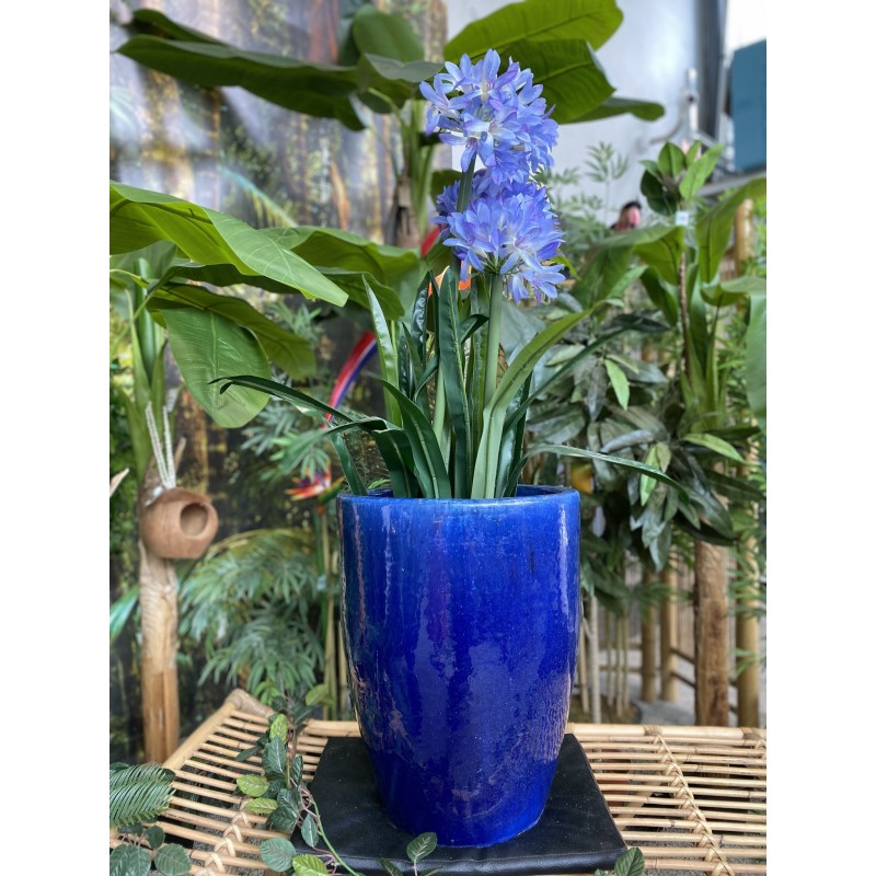 Donica Glazed Egg Vase Falling niebieska D54/H67 - 2