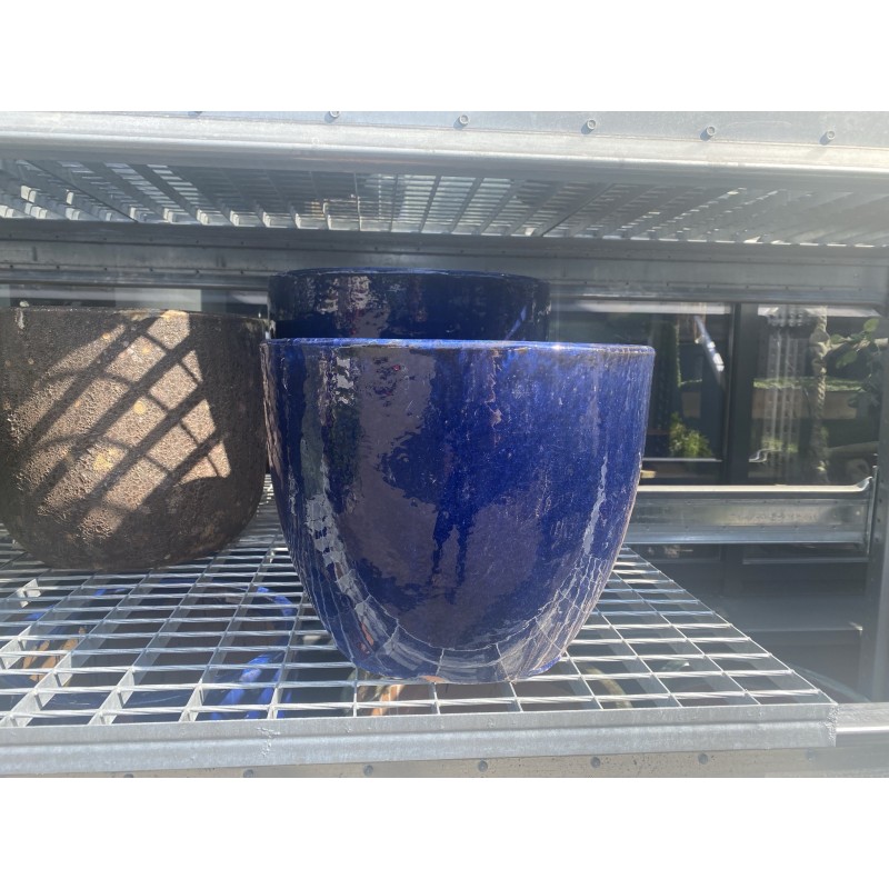 Donica Glazed Egg Pot niebieska D31/H25 - 4