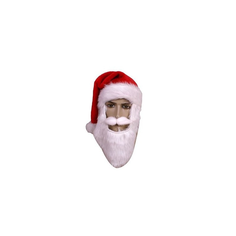 Czapka z brodą i wąsami święty Mikołaj na klej - 1