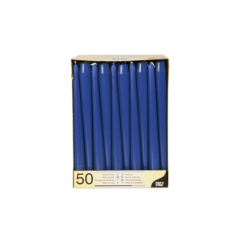 Świeca stożkowa ciemno niebieska 22mm x 25cm 50szt art. 17965 - 1