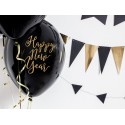 Duże Balony gumowe na sylwestra Happy New Year czarne 50 sztuk - 3