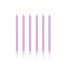 Świeczki urodzinowe na tort gładkie jasny liliowy - 1