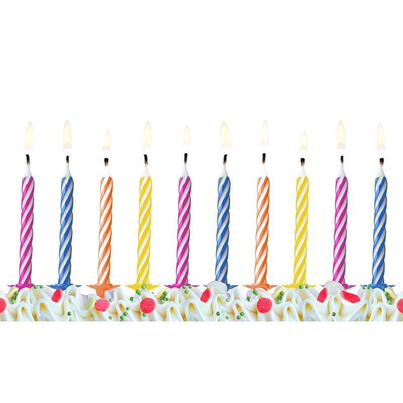 Świeczki na tort ciasto kolorowe urodzinowe małe 10szt - 2