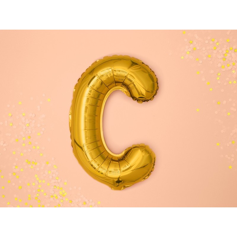 Balon foliowy litera C złota do napisów balonowych - 2