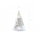 Czapeczki papierowe holograficzne srebrne urodziny - 1