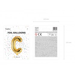 Balon foliowy litera C złota do napisów balonowych - 3