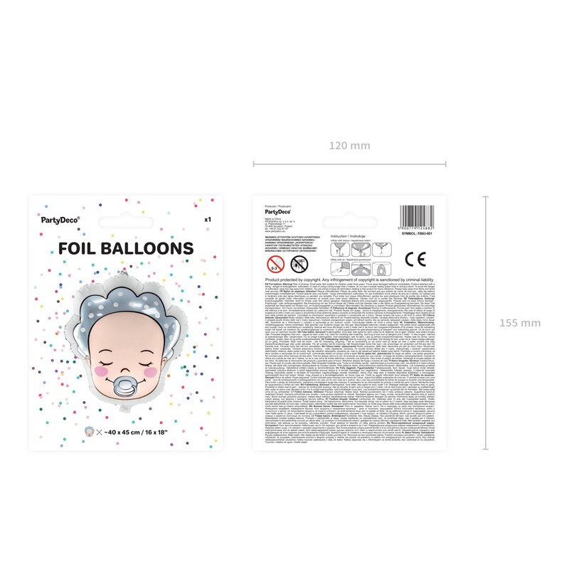Balon foliowy głowa dziecka baby shower dekoracja  - 4