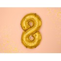 Balon foliowy złoty cyfra 8 dekoracja urodziny - 3