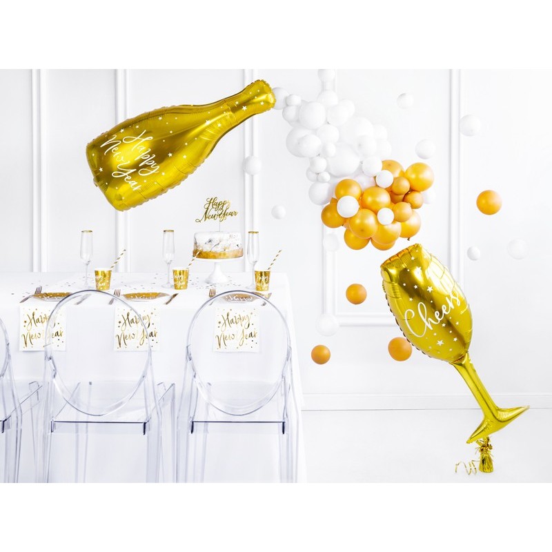 Balon foliowy hel Butelka szampana złota sylwester - 3