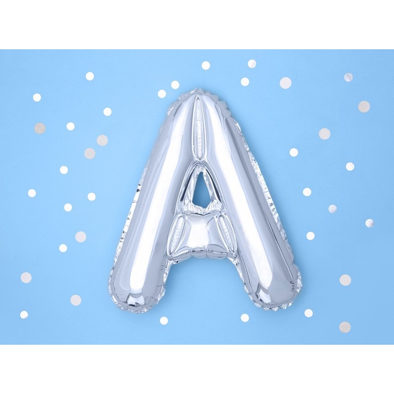 Balon foliowy w kształcie litery litera A srebrna - 4