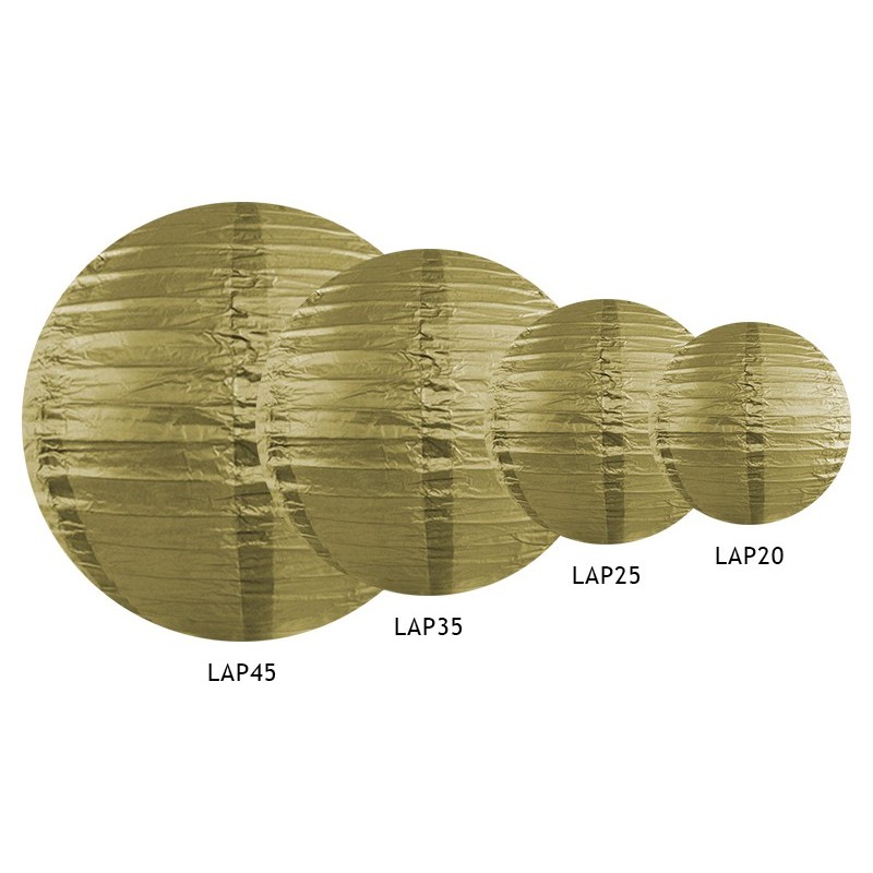 Lampion papierowy złoty ozdoba dekoracja 25cm - 2
