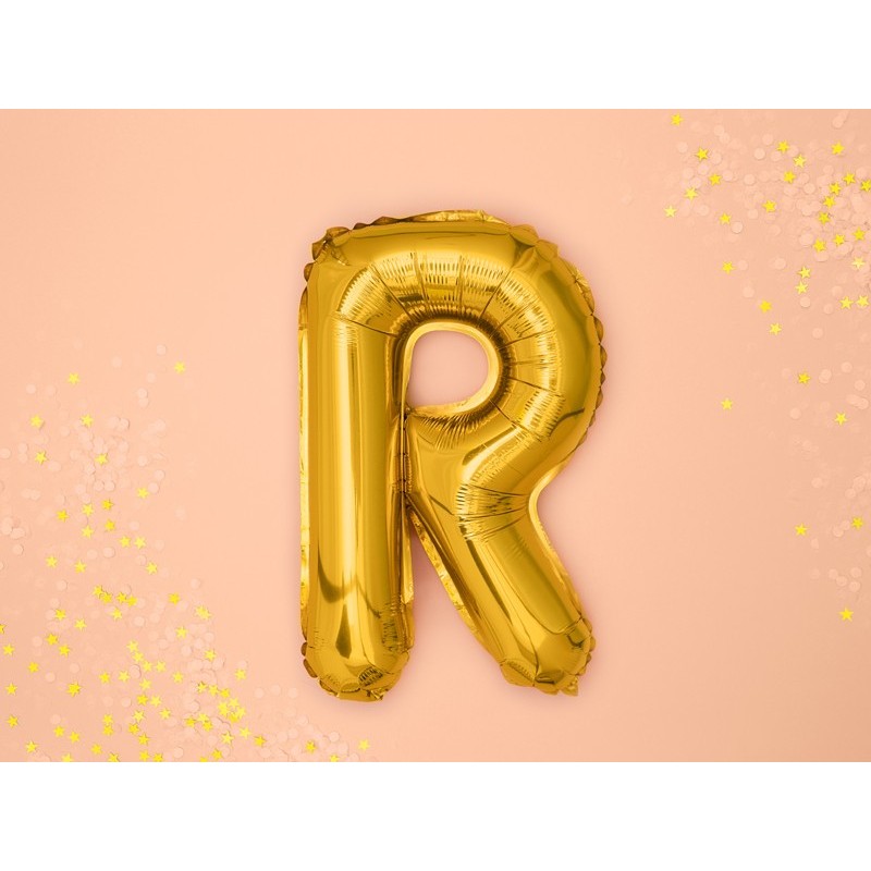 Balon foliowy litera R złota do napisów balonowych - 5
