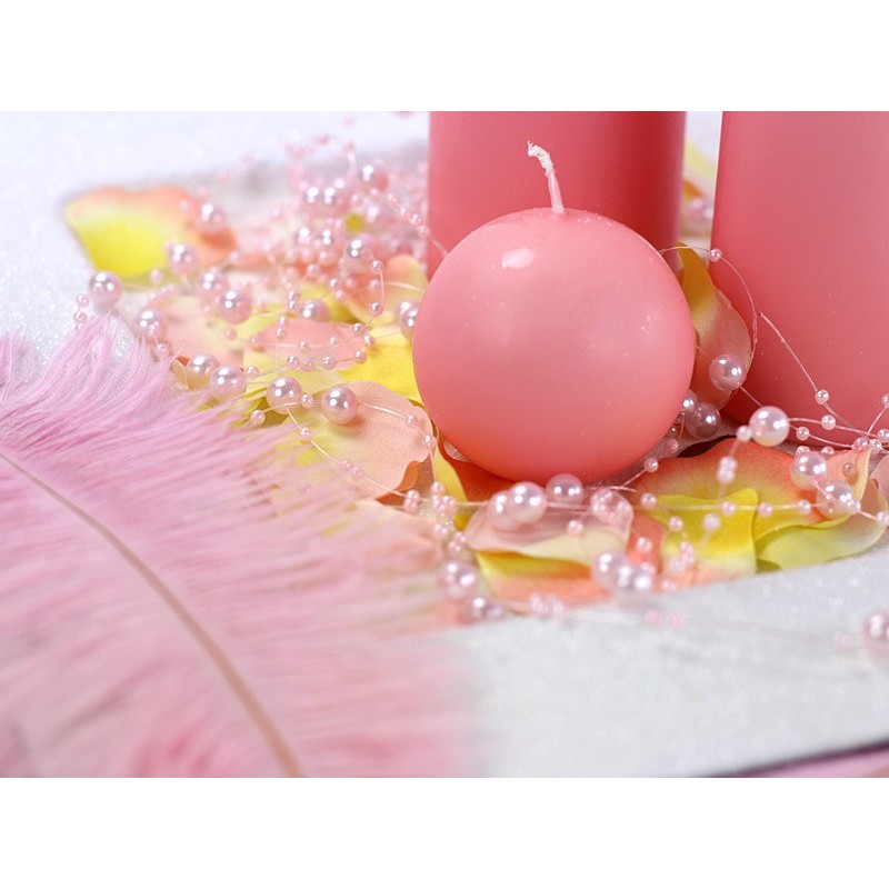 Girlanda perłowa jasno różowa ozdobna DIY 1,3m - 4