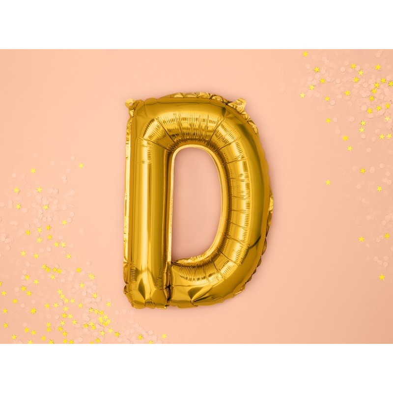 Balon foliowy litera D złota do napisów balonowych - 6