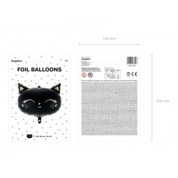 Balon foliowy na hel Kotek Czarny Głowa dla dzieci - 6
