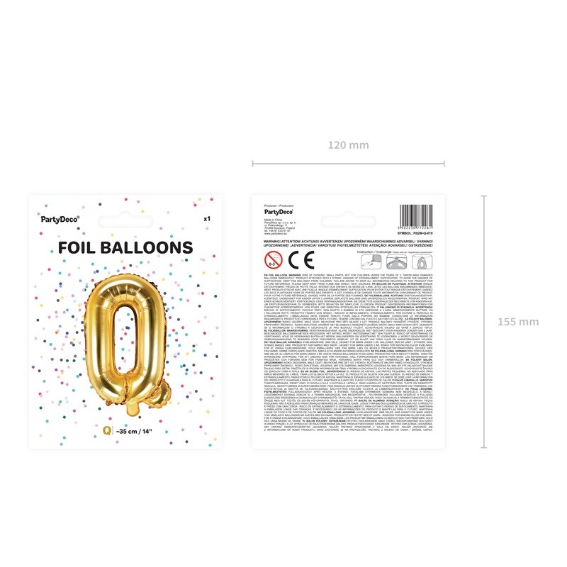 Balon foliowy litera Q złota do napisów balonowych - 3