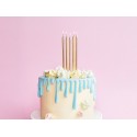 Świeczki na tort długie urodzinowe złote 12 szt - 3