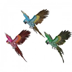 Papuga egzotyczna kolorowa duża brokatowa ozdobna