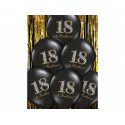 Balony lateksowe czarne z nadrukiem 18 urodziny - 2