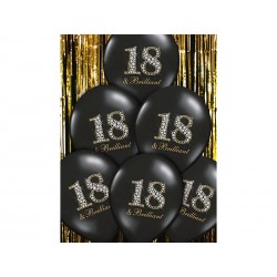 Balony lateksowe czarne z nadrukiem 18 urodziny - 2