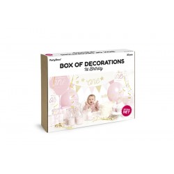 Zestaw dekoracji na roczek dekoracje ozdoby różowe - 3