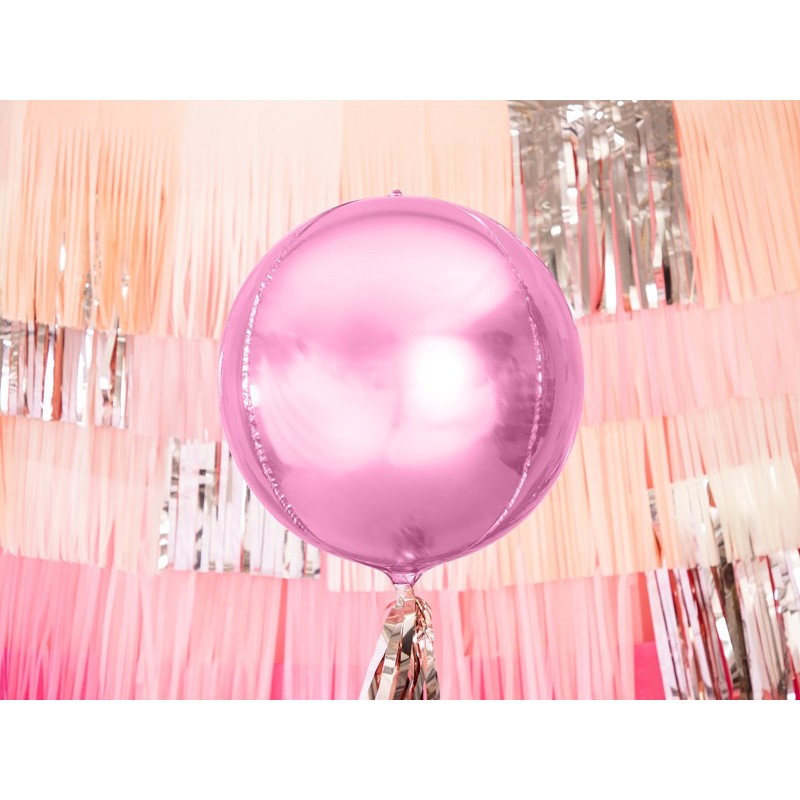 Balon foliowy kula jasny różowy - 3