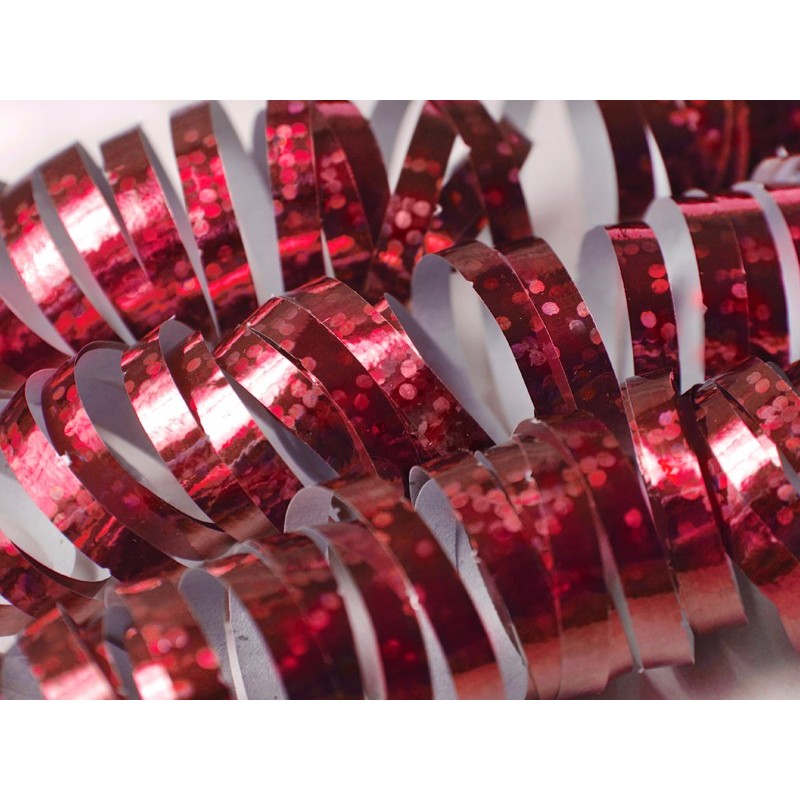 Serpentyna holograficzna czerwona metalizowana - 2