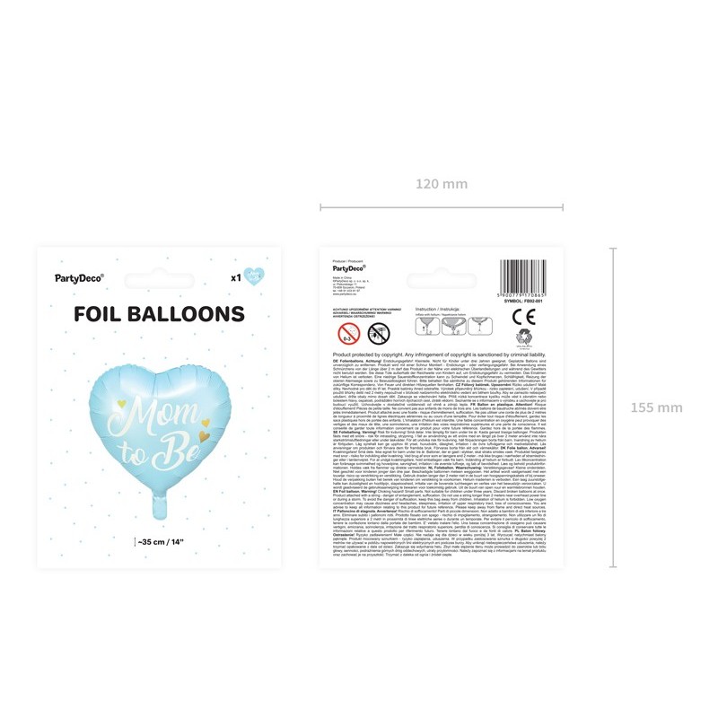 Balon foliowy baby shower niebieski dekoracja na hel - 4
