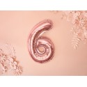 Balon foliowy cyfra 6 różowe złoto urodziny ozdoba - 4