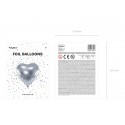 Balon foliowy metaliczny 45cm serce srebrny - 2