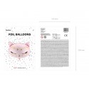 Balon foliowy Kotek pastelowy różowy gwiazdki hel - 3