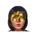 Maska wenecka prosta złota metaliczna na karnawał - 2